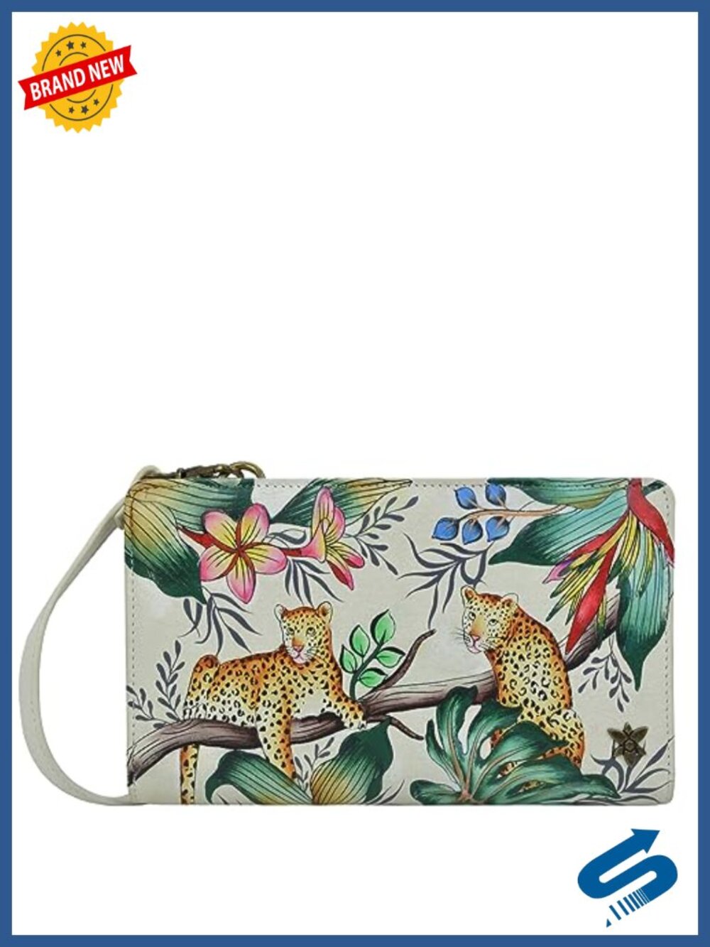 Hand-Painted Genuine Leather RFID Blocking Organizer Wallet